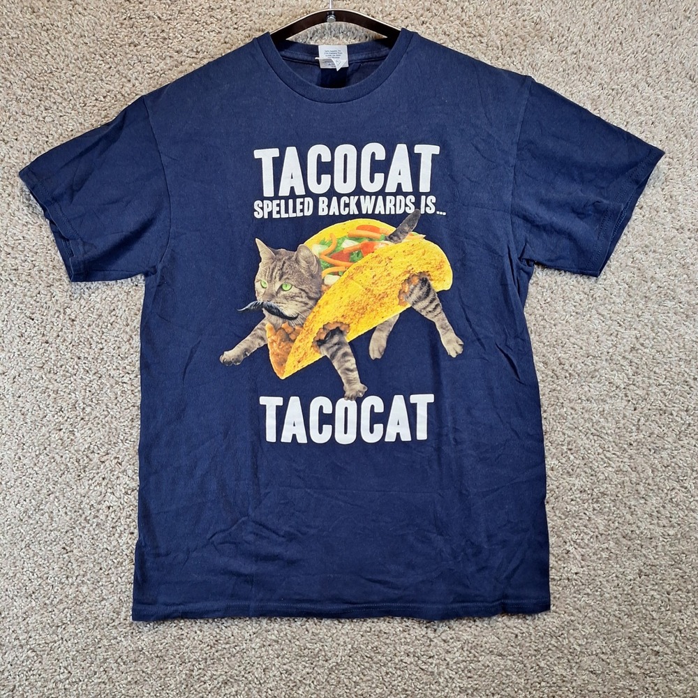 Delta T-Shirt Men M‎ Blue Tacocat Graphic Tee Preshrunk Casual Streetwear Skater